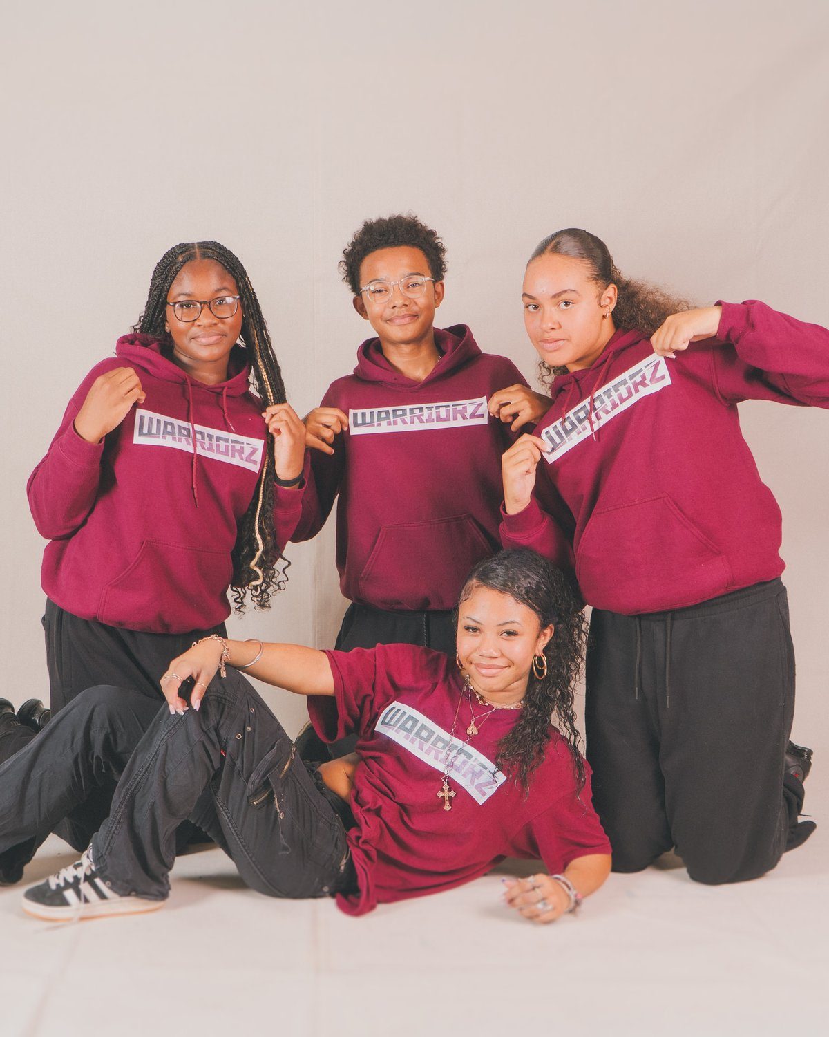 Warriorz maroon hoodies